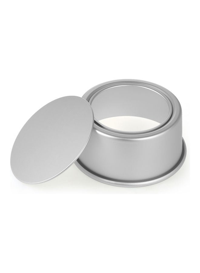 5-Piece  Aluminum Alloy Round Cake Moulds Silver 21.8x21.8x8cm - Image 2